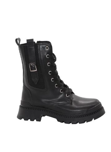 Mergenshoes 3084 Siyah Fermuarlı Bağcıklı Kadın Bot