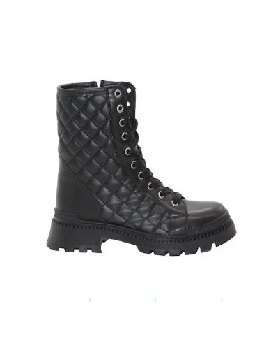 Mergenshoes 3085 Siyah Fermuarlı Bağcıklı Kadın Bot