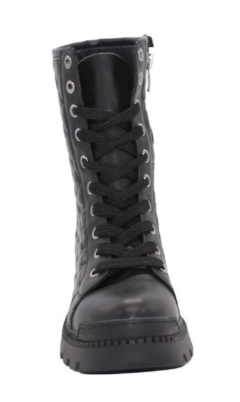 Mergenshoes 3085 Siyah Fermuarlı Bağcıklı Kadın Bot