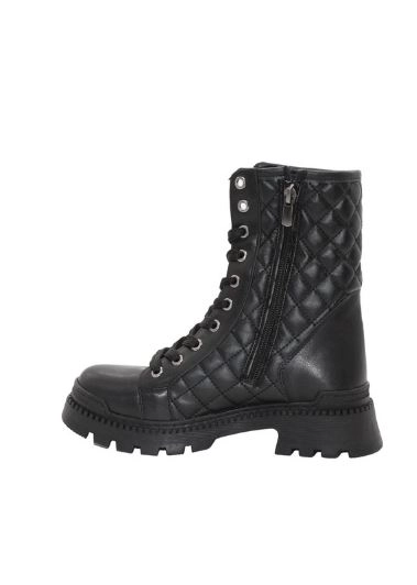Mergenshoes 3085 Siyah Fermuarlı Bağcıklı Kadın Bot