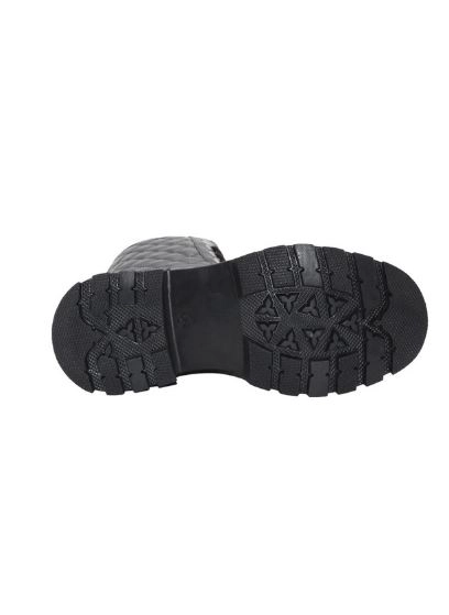 Mergenshoes 3085 Siyah Fermuarlı Bağcıklı Kadın Bot