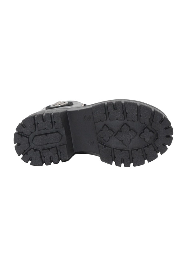 Mergenshoes 3086 Siyah Fermuarlı Bağcıklı Kadın Bot