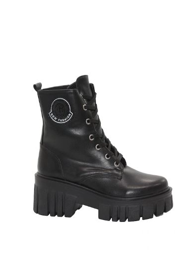 Mergenshoes 3087 Siyah Fermuarlı Bağcıklı Kadın Bot