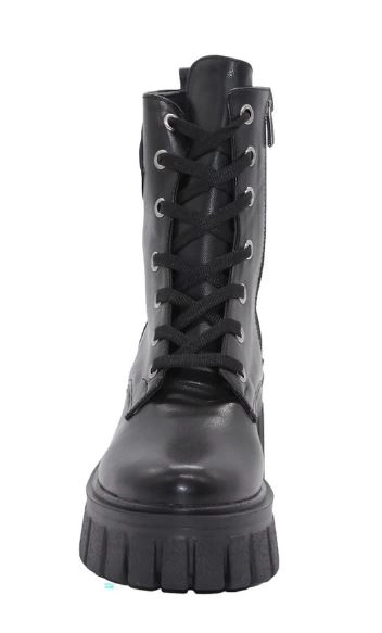 Mergenshoes 3087 Siyah Fermuarlı Bağcıklı Kadın Bot