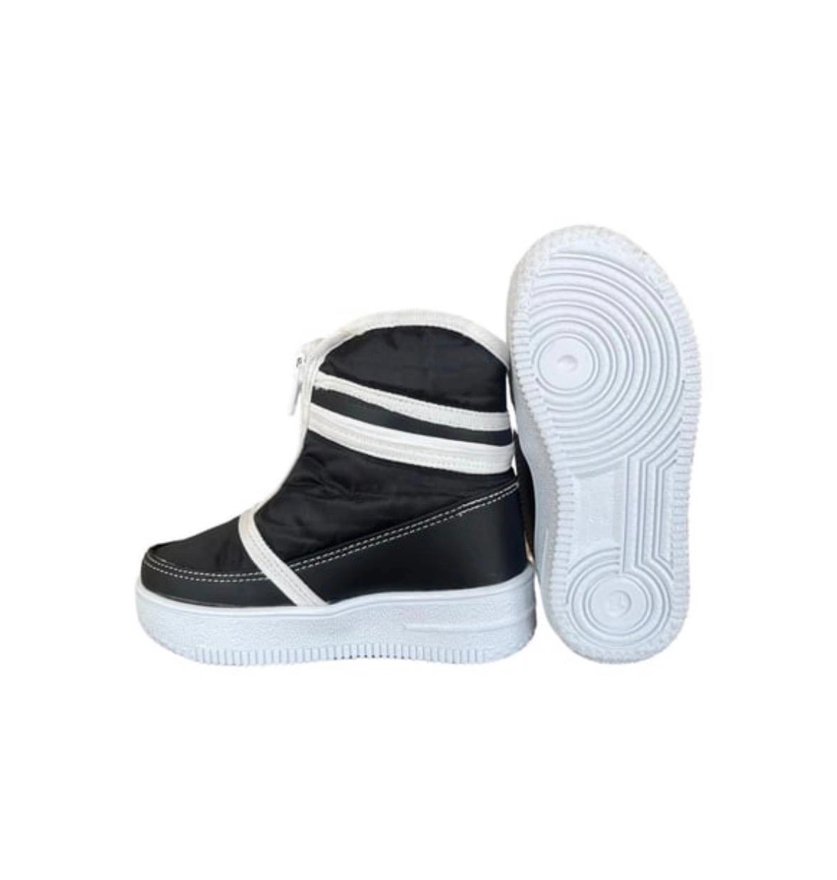 Mergenshoes Siyah Er180 İçi Kürklü Kaymaz Çocuk Botu