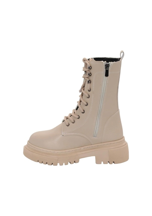 Mergenshoes B308 Ten Fermuarlı Bağcıklı Kadın Bot