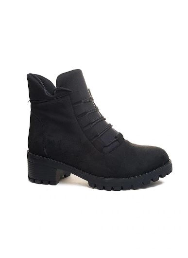 Mergenshoes Bf088 Siyah Süet Bağcıklı Kadın Bot