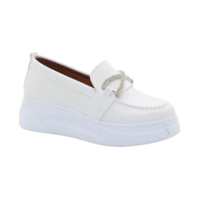 Mergenshoes Bf0985 Beyaz Yüksek Taban Kadın Günlük Ayakkabı