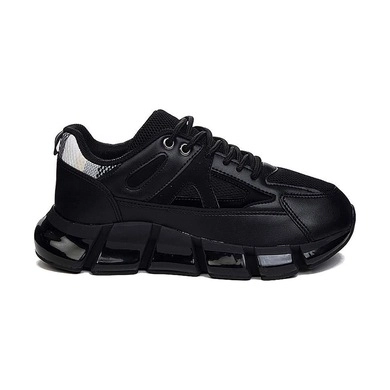 Mergenshoes Flt Siyah Parçalı Topuk Günlük Kadın Spor Ayakkabı