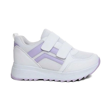 Mergenshoes Tmp Beyaz Mor Cırtlı Günlük Kadın Spor Ayakkabı