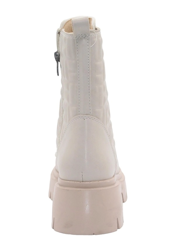 Mergenshoes Bf183 Bej Bağcıklı Fermuarlı Kadın Bot