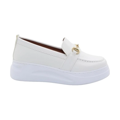 Mergenshoes Bf0685 Beyaz Yüksek Taban Kadın Günlük Ayakkabı