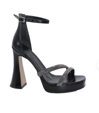  Mergenshoes K052 Siyah 12 Cm Platform Topuklu Kadın Ayakkabı