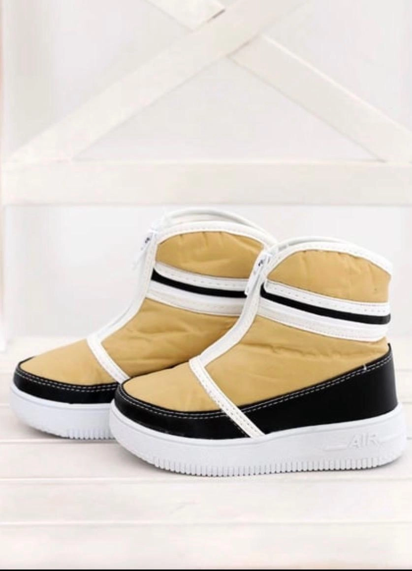 Mergenshoes Sarı Kz180 İçi Kürklü Kaymaz Kız Çocuk Kar Botu