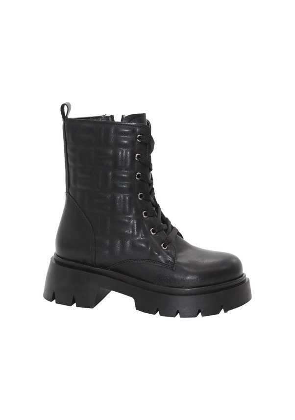 Mergenshoes BF183 Siyah Bağcıklı Fermuarlı Kadın Bot