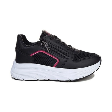 Mergenshoes Acp Siyah Fuşya Fermuar Bağcıklı Kadın Spor Ayakkabı