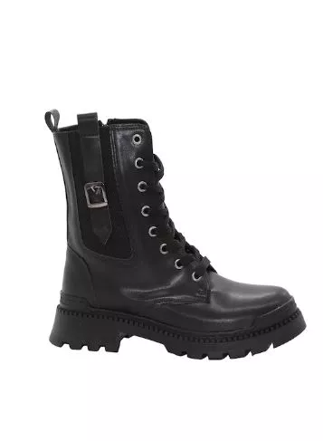 Mergenshoes 3084 Siyah Fermuarlı Bağcıklı Kadın Bot