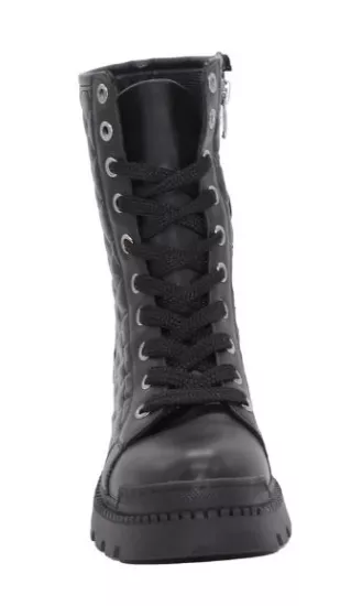 Mergenshoes 3085 Siyah Fermuarlı Bağcıklı Kadın Bot