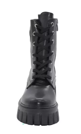 Mergenshoes 3087 Siyah Fermuarlı Bağcıklı Kadın Bot