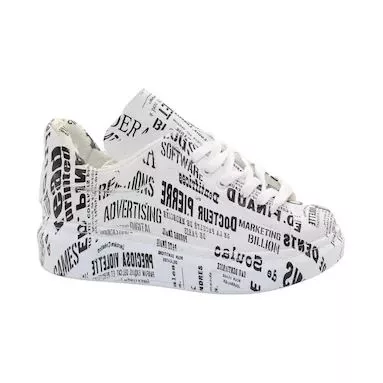 Mergenshoes 0330 Beyaz Siyah Dikişli Günlük Kadın Spor Ayakkabı