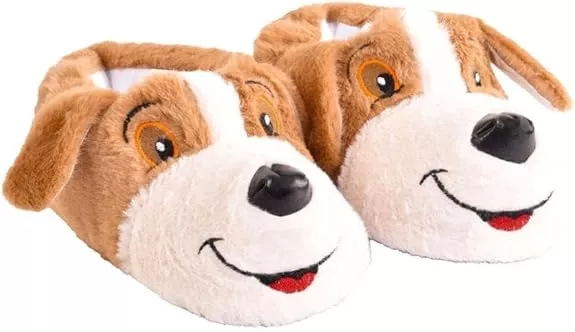 Mergenshoes Unisex TabaK Köpekli Panduf Ev Botu (Taba)
