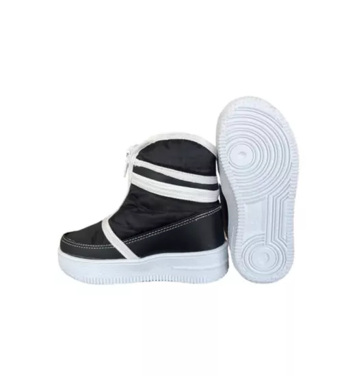 Mergenshoes Siyah Er180 İçi Kürklü Kaymaz Çocuk Botu