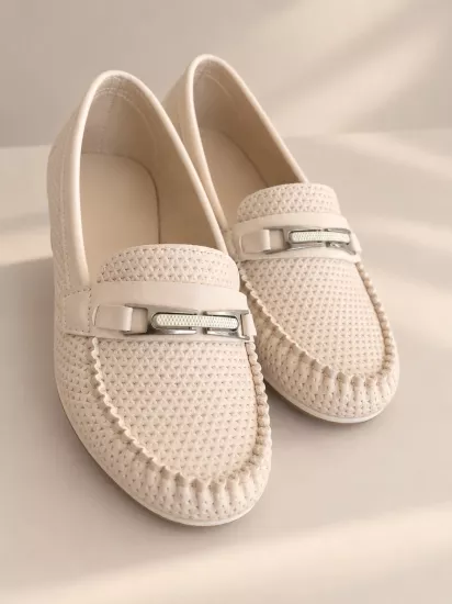 Mergenshoes Srv S465 Bej Kadın Günlük Babet Ayakkabı