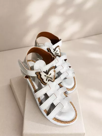 Mergenshoes BF983 Beyaz  Günlük Kız Çocuk Sandalet Ayakkabı