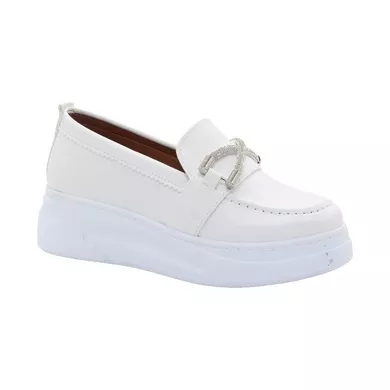 Mergenshoes Bf0985 Beyaz Yüksek Taban Kadın Günlük Ayakkabı