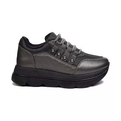 Mergenshoes Flt Kurşun Kalın Topuk Günlük Kadın Spor Ayakkabı