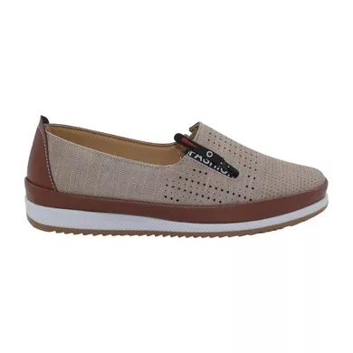 Mergenshoes Ayz A1823 Vizon Rahat Taban Kadın Günlük Ayakkabı 