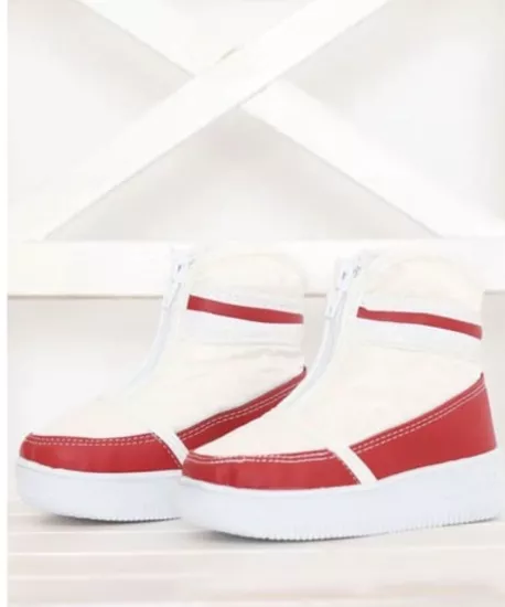 Mergenshoes Beyaz Er180 İçi Kürklü Kaymaz Erkek Çocuk Kar Botu