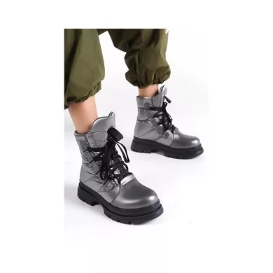 Mergenshoes Kp02 Platin Paraşüt Detaylı Kışlık Kadın Kar Botu
