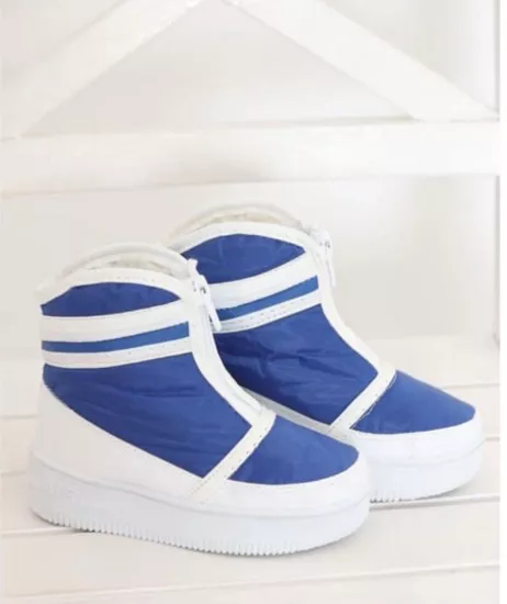 Mergenshoes Mavi Kz180 İçi Kürklü Kaymaz Çocuk Botu