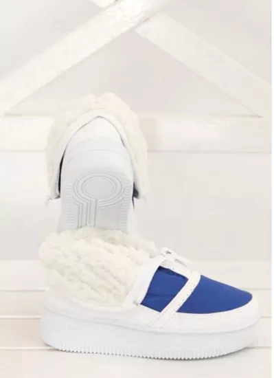 Mergenshoes Mavi Kz180 İçi Kürklü Kaymaz Çocuk Botu