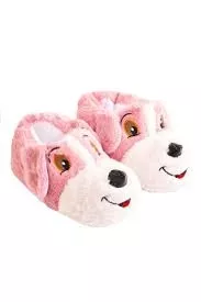 Mergenshoes Unisex Çocuk Hayvanlı Köpekli Panduf (Pembe)