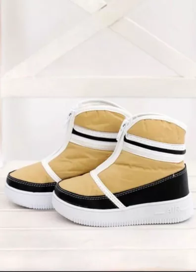 Mergenshoes Sarı Kz180 İçi Kürklü Kaymaz Kız Çocuk Kar Botu