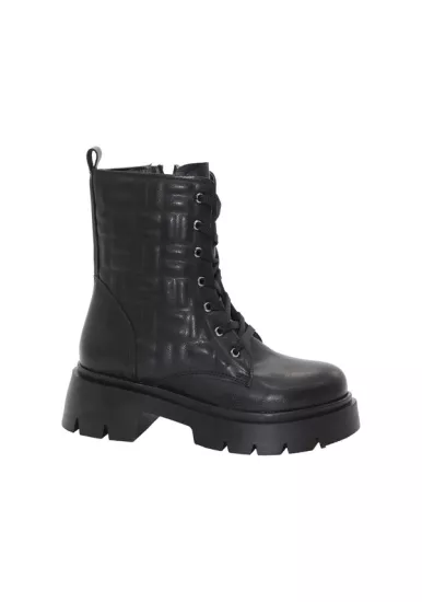Mergenshoes BF183 Siyah Bağcıklı Fermuarlı Kadın Bot