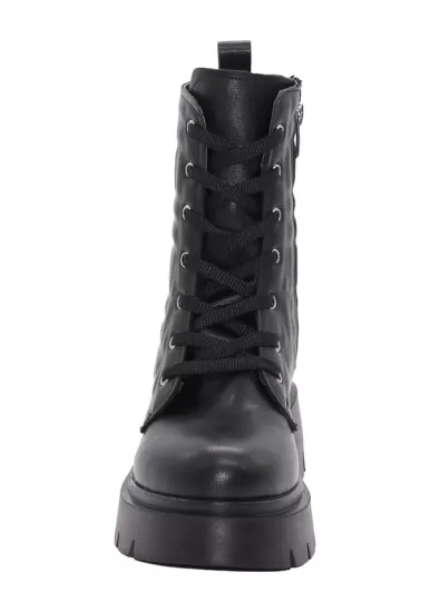 Mergenshoes BF183 Siyah Bağcıklı Fermuarlı Kadın Bot