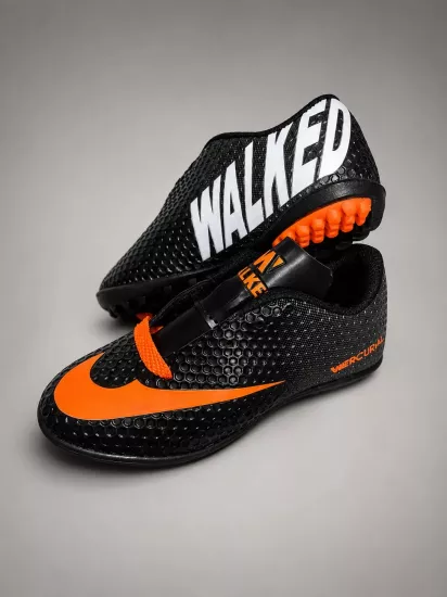 Mergenshoes 401 Siyah Turuncu Çocuk Futbol Halısaha Ayakkabı