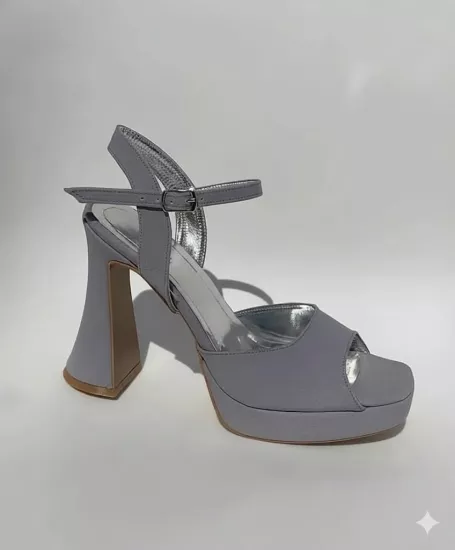 Mergenshoes K051 Mavi 12 Cm Platform Topuklu Kadın Ayakkabı
