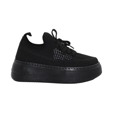Mergenshoes Cmf Siyah Günlük Triko Kalın Taban Kadın Spor Ayakkabı