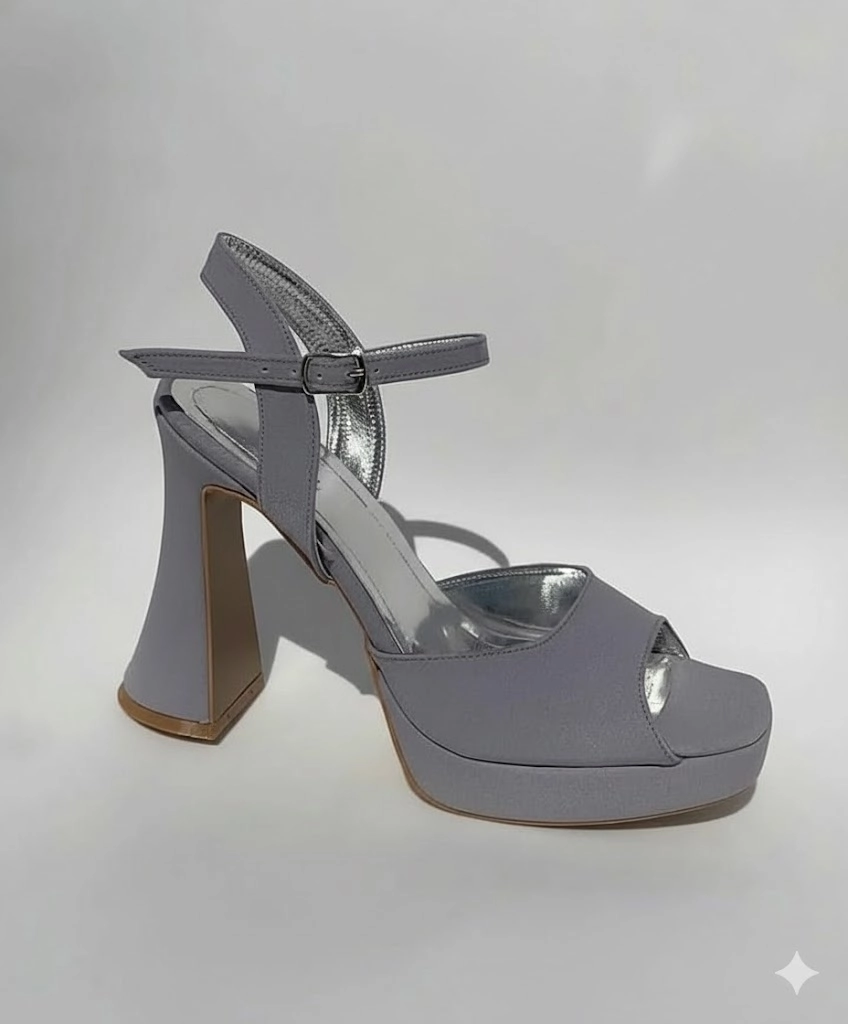 Mergenshoes K051 Mavi 12 Cm Platform Topuklu Kadın Ayakkabı